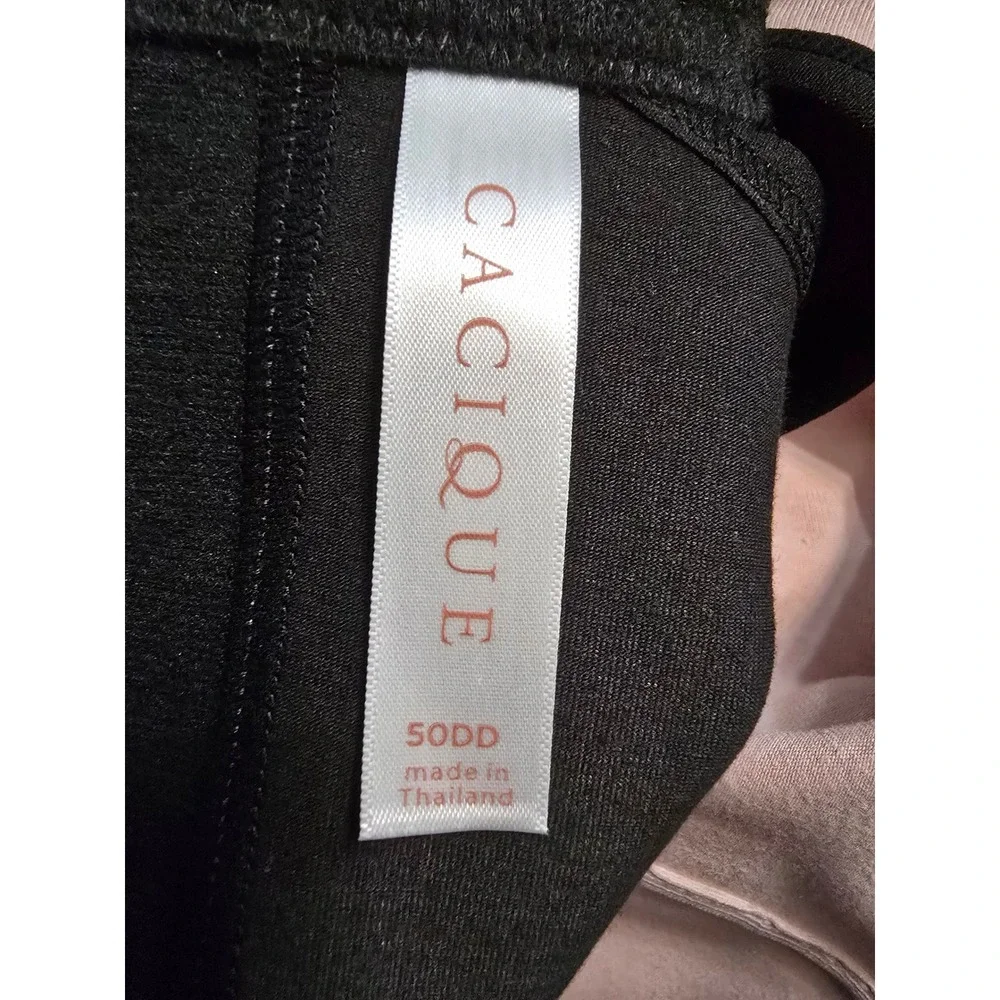 Cacique The Cotton Collection Unlined Full‎ Coverage No-Wire Bra Black Pink 50DD
